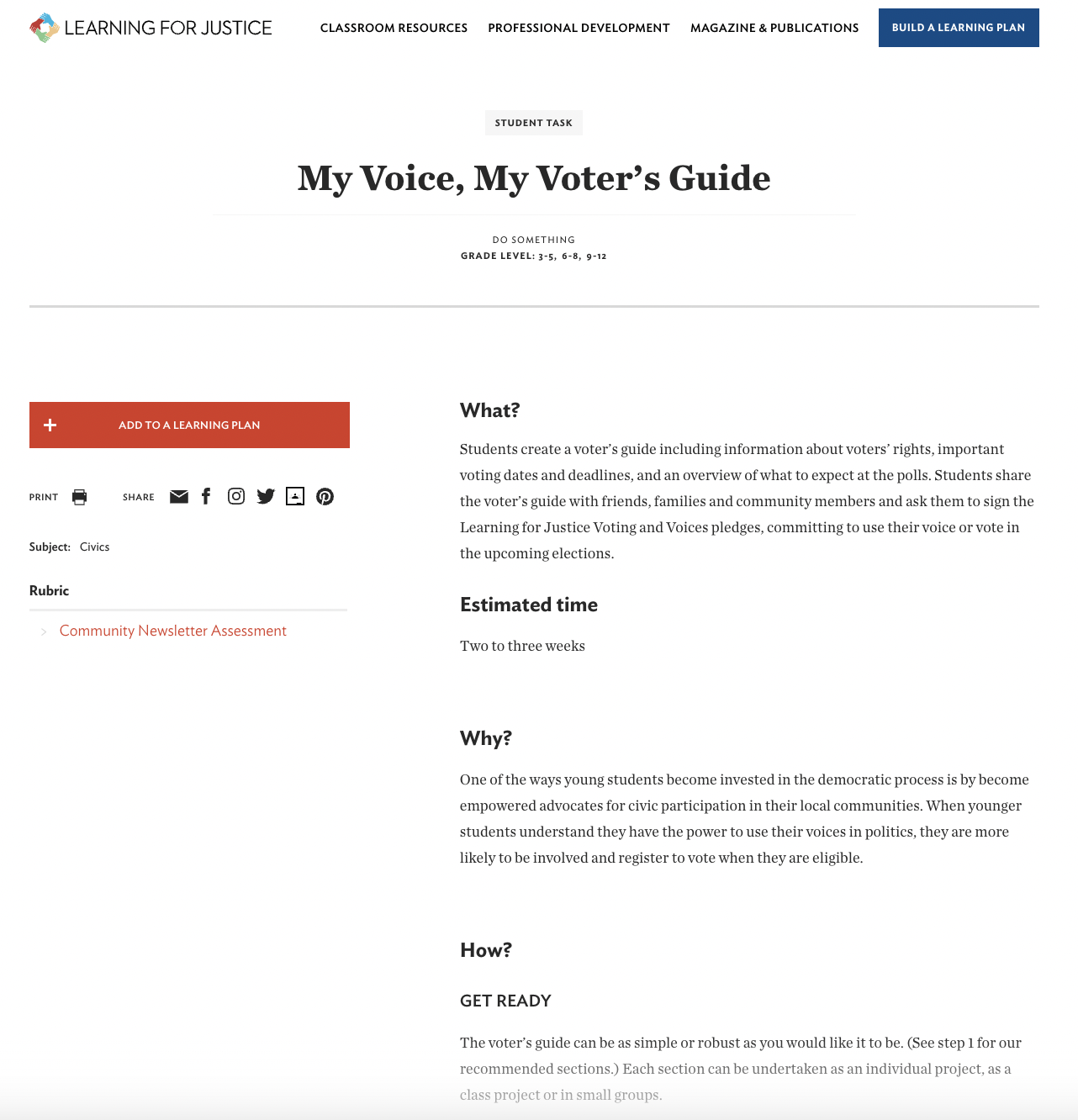 My Voice, My Voter's Guide Activity