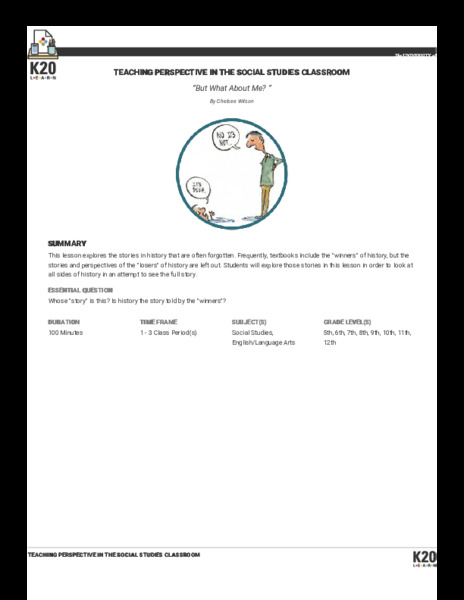 But What About Me?: Teaching Perspective In The Social Studies Classroom Lesson Plan