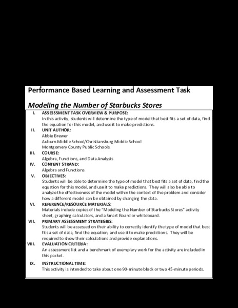 Modeling the Number of Starbucks Stores Performance