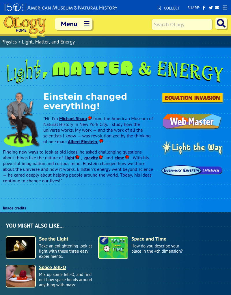 Light, Matter and Energy Interactive