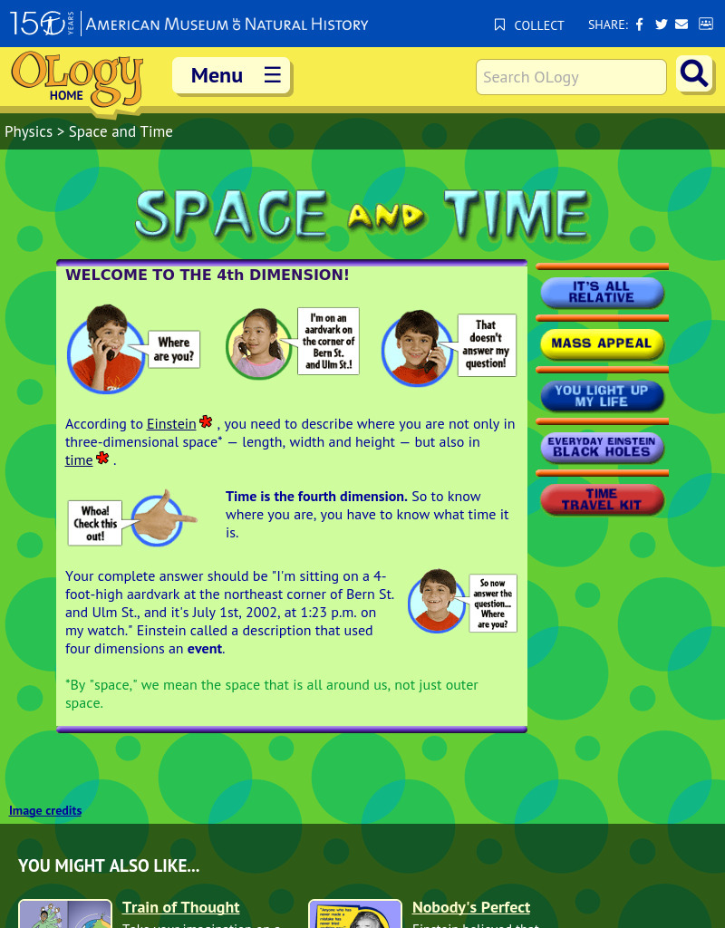 Space and Time Website