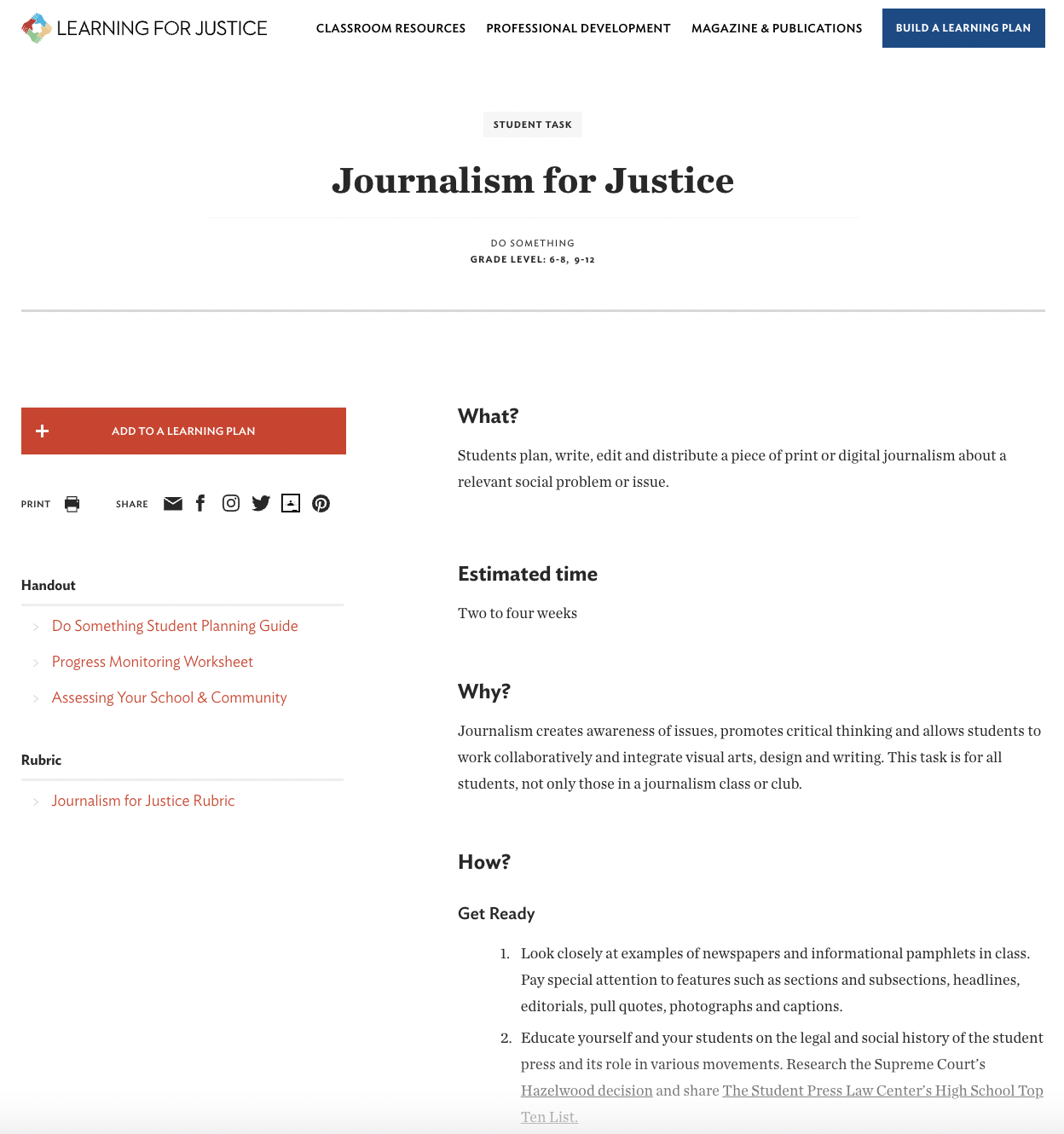 Journalism for Justice Activity