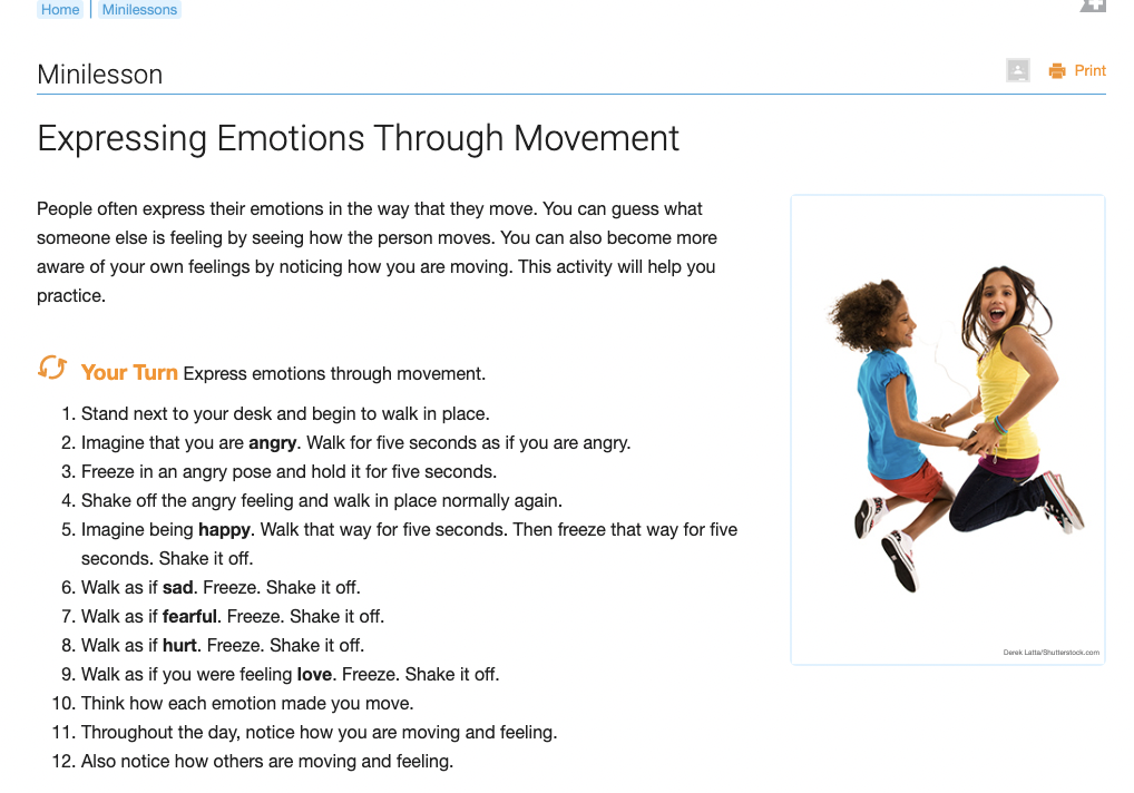 Expressing Emotions Through Movement Activity