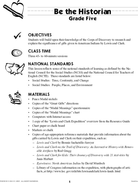 Be the Historian Lesson Plan