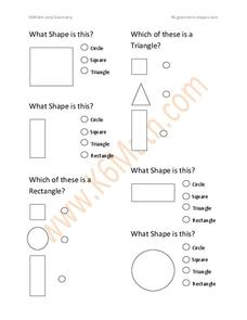 Identifying Shapes Worksheet
