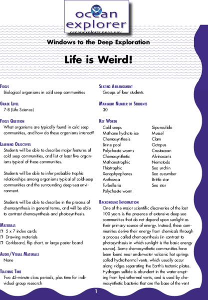 Life is Weird! Lesson Plan