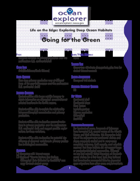 Going for the Green Lesson Plan