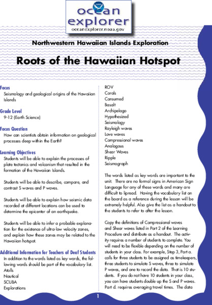 Roots of the Hawaiian Hotspot Lesson Plan