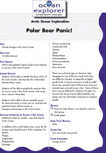Polar Bear Panic! Lesson Plan