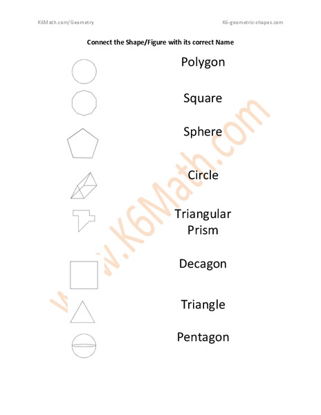 Identifying Shapes Worksheet