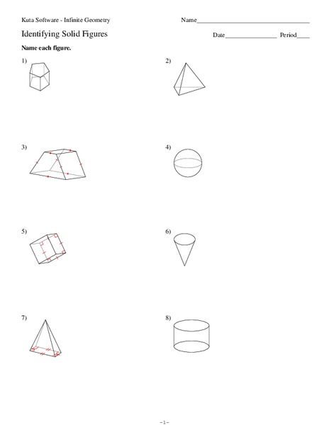 Identifying Solid Figures Worksheet