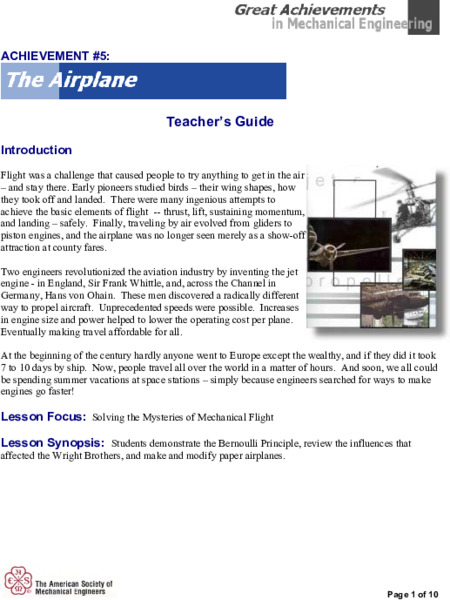 The Airplane Lesson Plan