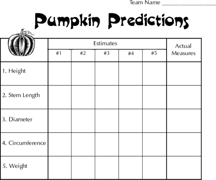 Pumpkin Predictions Lesson Plan