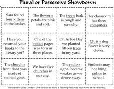 Plural or Possessive Showdown Lesson Plan