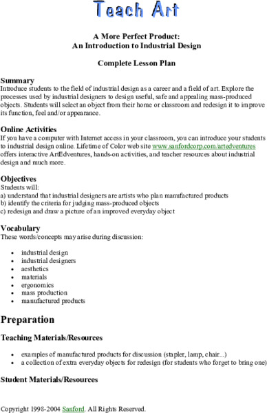 A More Perfect Product Lesson Plan
