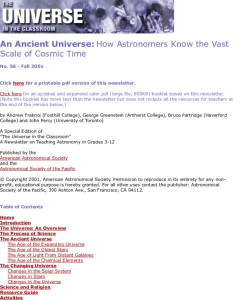 Biography of a Star: Our Sun's Birth, Life, and Death Lesson Plan