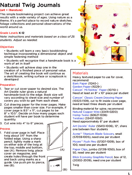 Natural Twig Journals Lesson Plan