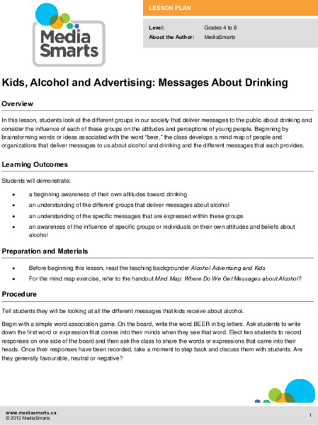 Kids, Alcohol and Advertising - Messages about Drinking Lesson Plan