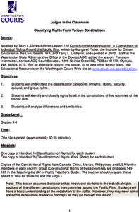 Classifying Rights From Various Constitutions Lesson Plan