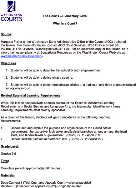 What is a Court? Lesson Plan