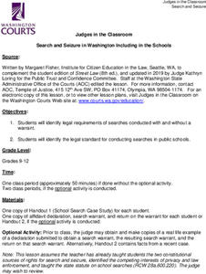 Search And Seizure In Washington Lesson Plan