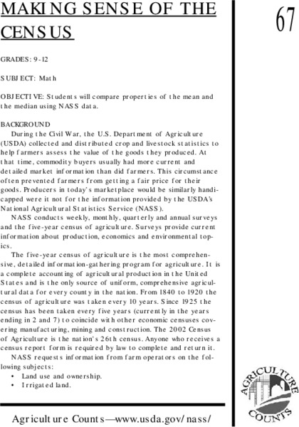 Making Sense of the Census Lesson Plan