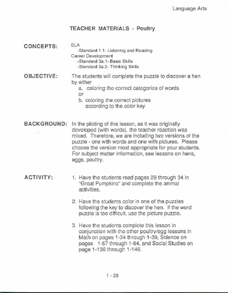 Poultry Lesson Plan