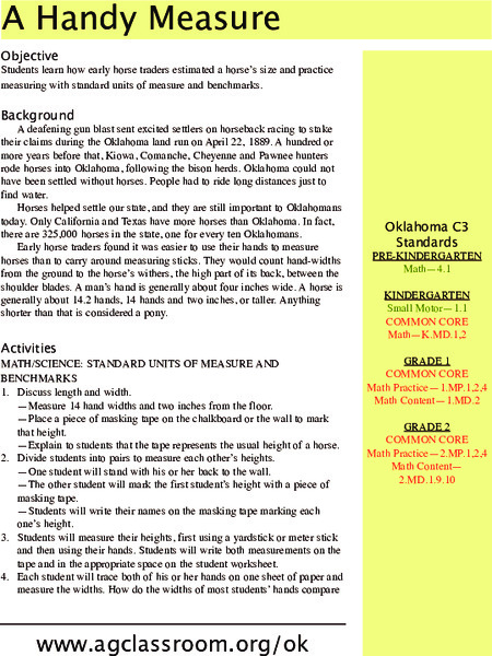 A Handy Measure Lesson Plan