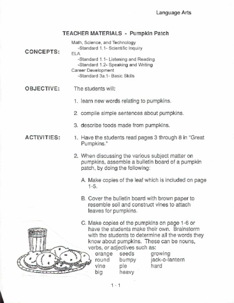 Pumpkin Patch Lesson Plan