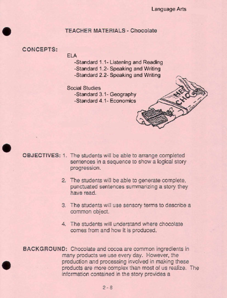 Chocolate Lesson Plan