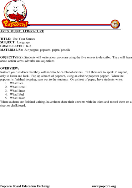 Use Your Senses Lesson Plan