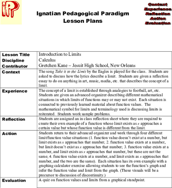 Introduction to Limits Lesson Plan