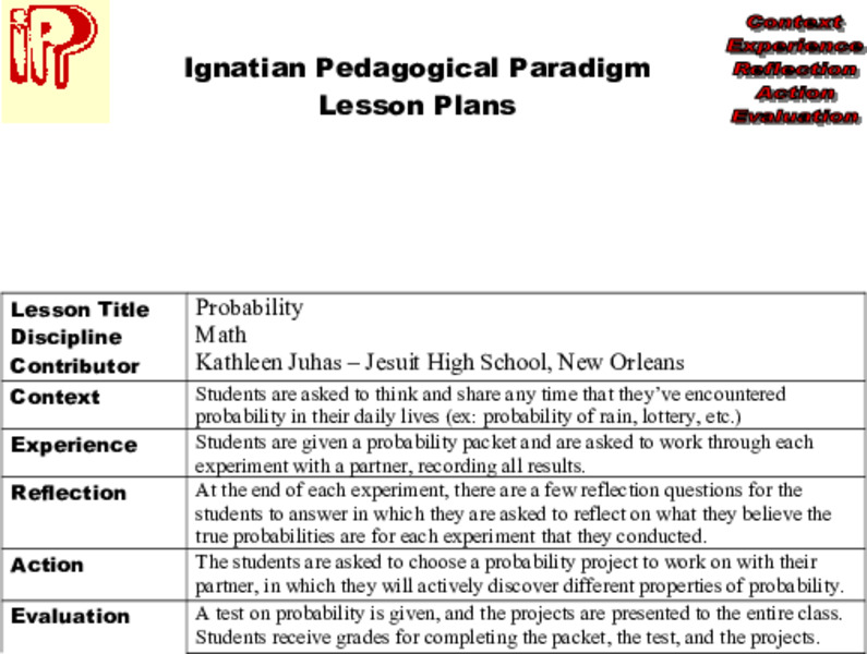 Probability Lesson Plan