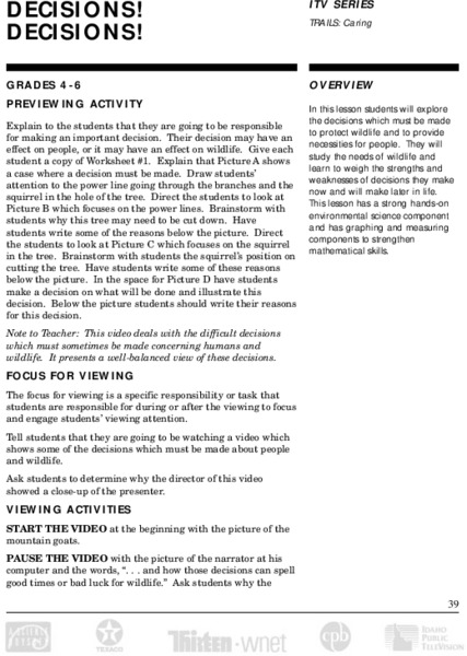 Decisions! Decisions! Lesson Plan