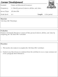All about Me Lesson Plan