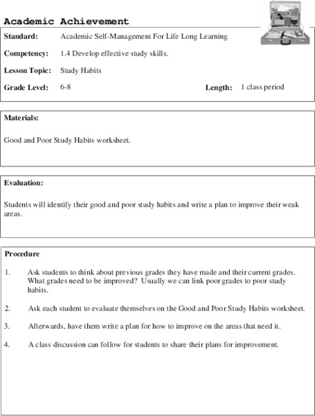Study Habits Lesson Plan