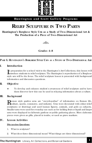 Relief Sculpture in Two Parts Lesson Plan