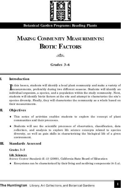 Biotic Factors Lesson Plan
