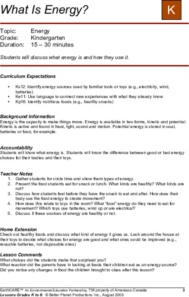 What is Energy? Lesson Plan