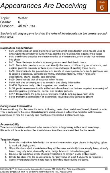 Appearances Are Deceiving Lesson Plan