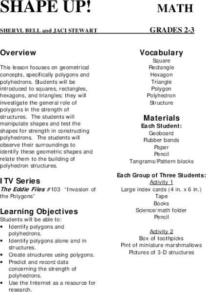 Shape Up! Lesson Plan
