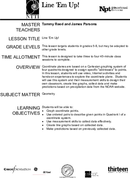 Line 'Em Up! Lesson Plan