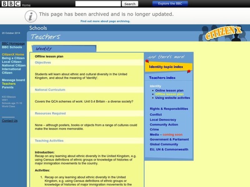 Identity Lesson Plan