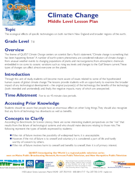 Climate Change Lesson Plan