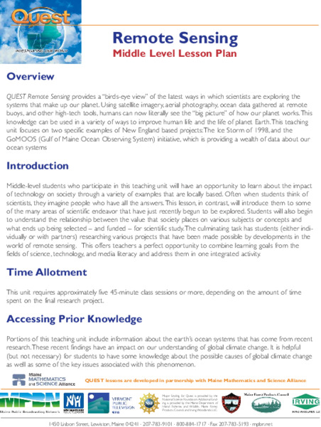 Remote Sensing Lesson Plan