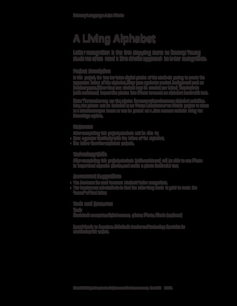 A Living Alphabet Lesson Plan