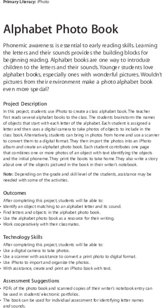 Alphabet Photo Book Lesson Plan