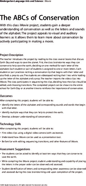 The ABCs of Conservation Lesson Plan