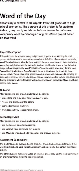 Word of the Day Lesson Plan