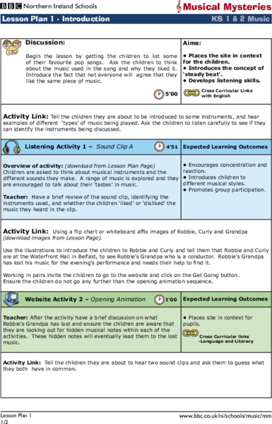 MUSICAL MYSTERIES Lesson Plan